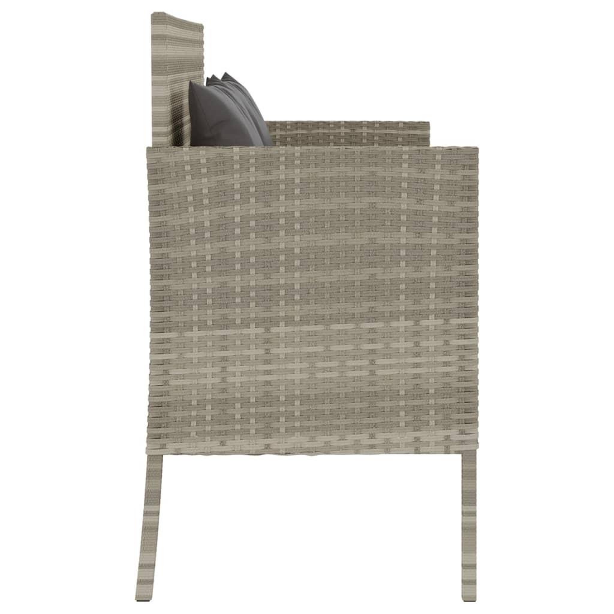 Voir la diapositive 5 : VIDAXL Banc de jardin avec coussins gris clair resine tressee