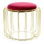 Voir la diapositive 1 : Paris Prix Pouf & Table d'Appoint  Comfortable  50cm Rouge & Or