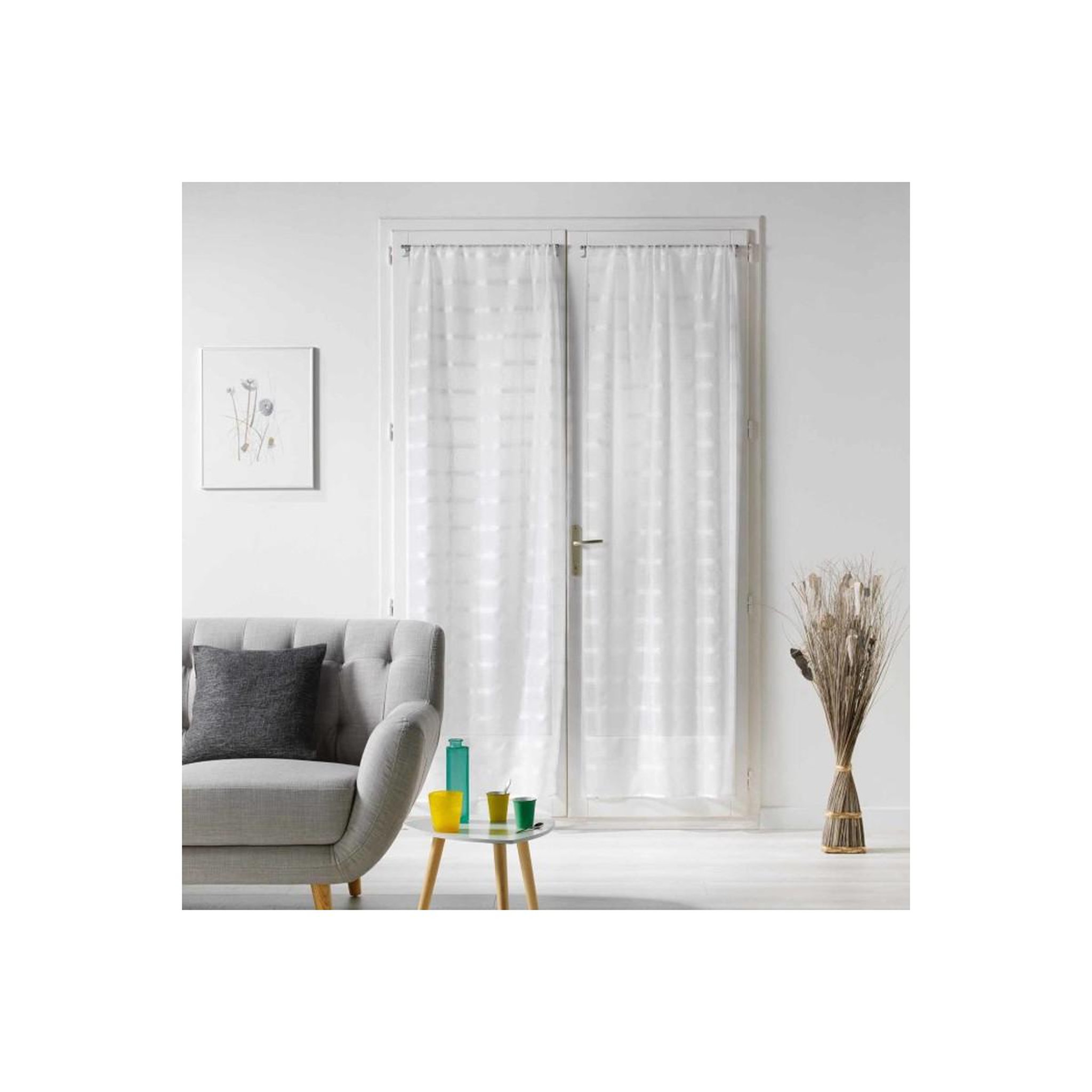 Douceur d'Intérieur Paire de voilages passe-tringle  candide  70x200cm blanc