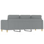 Voir la diapositive 5 : VIDAXL Canape a 3 places Gris clair 180 cm Tissu