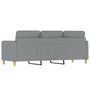 Voir la diapositive 5 : VIDAXL Canape a 3 places Gris clair 180 cm Tissu