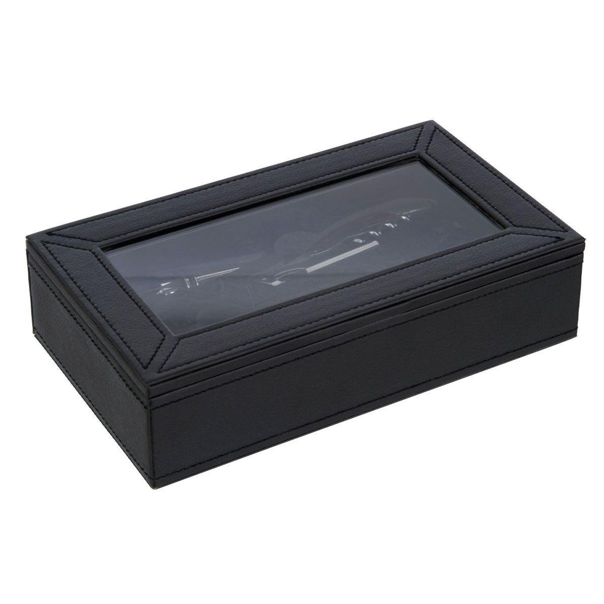 J-LINE Boîte 6 accessoires vin  ezra  23cm noir