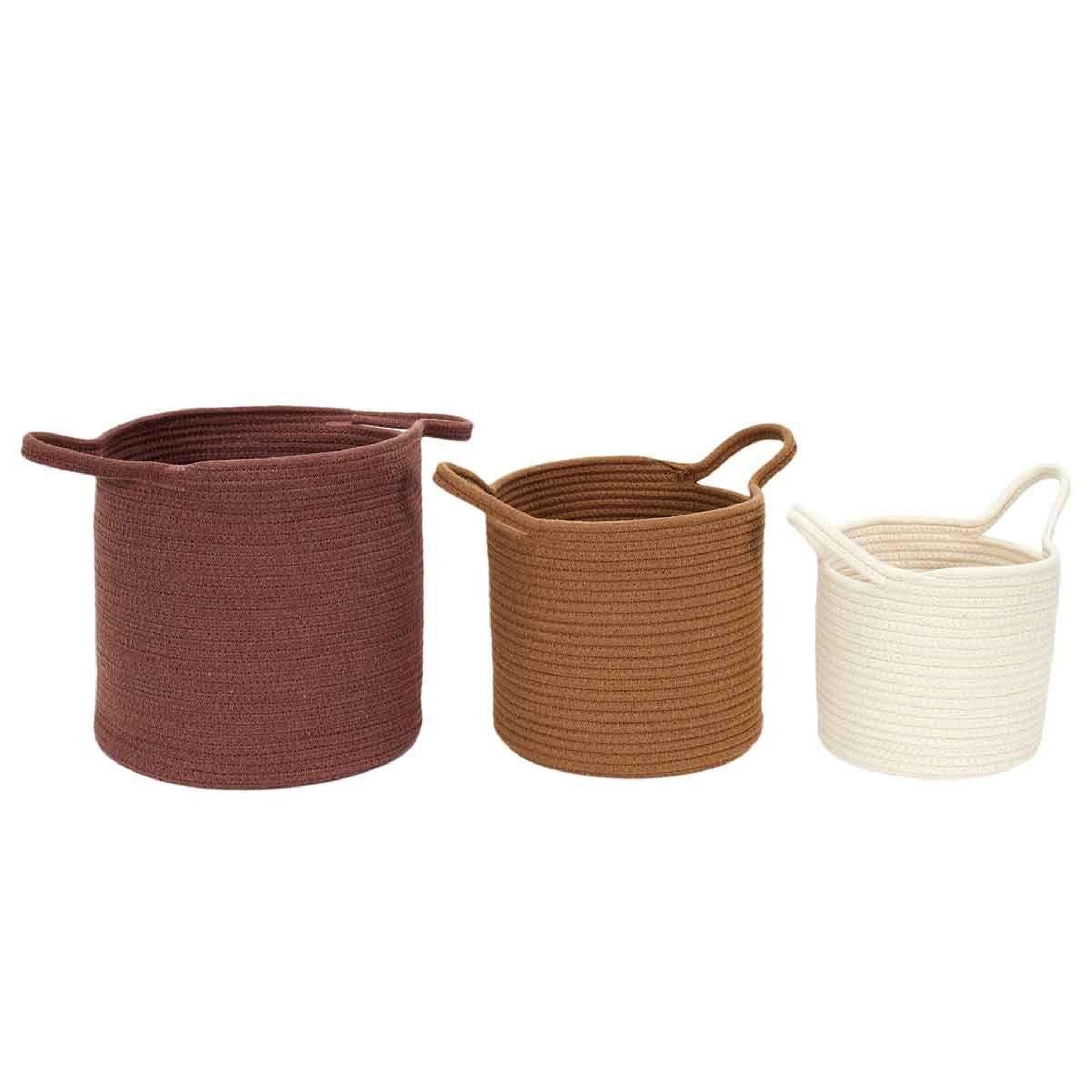 The Home Deco Factory Lot de 3 paniers de rangement  patio  45cm multicolore