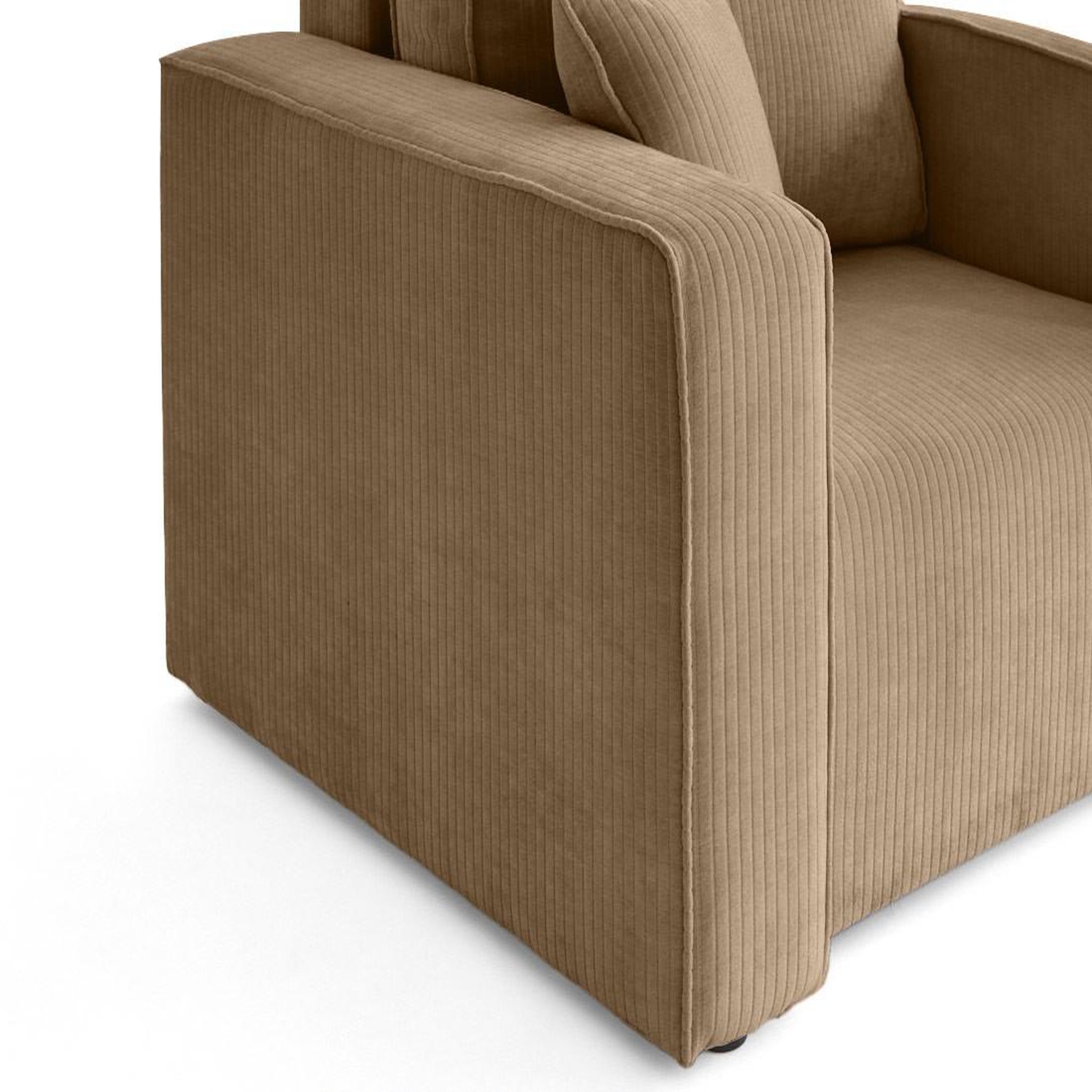 Voir la diapositive 4 : BEST MOBILIER Topaze - fauteuil en velours côtelé plat
