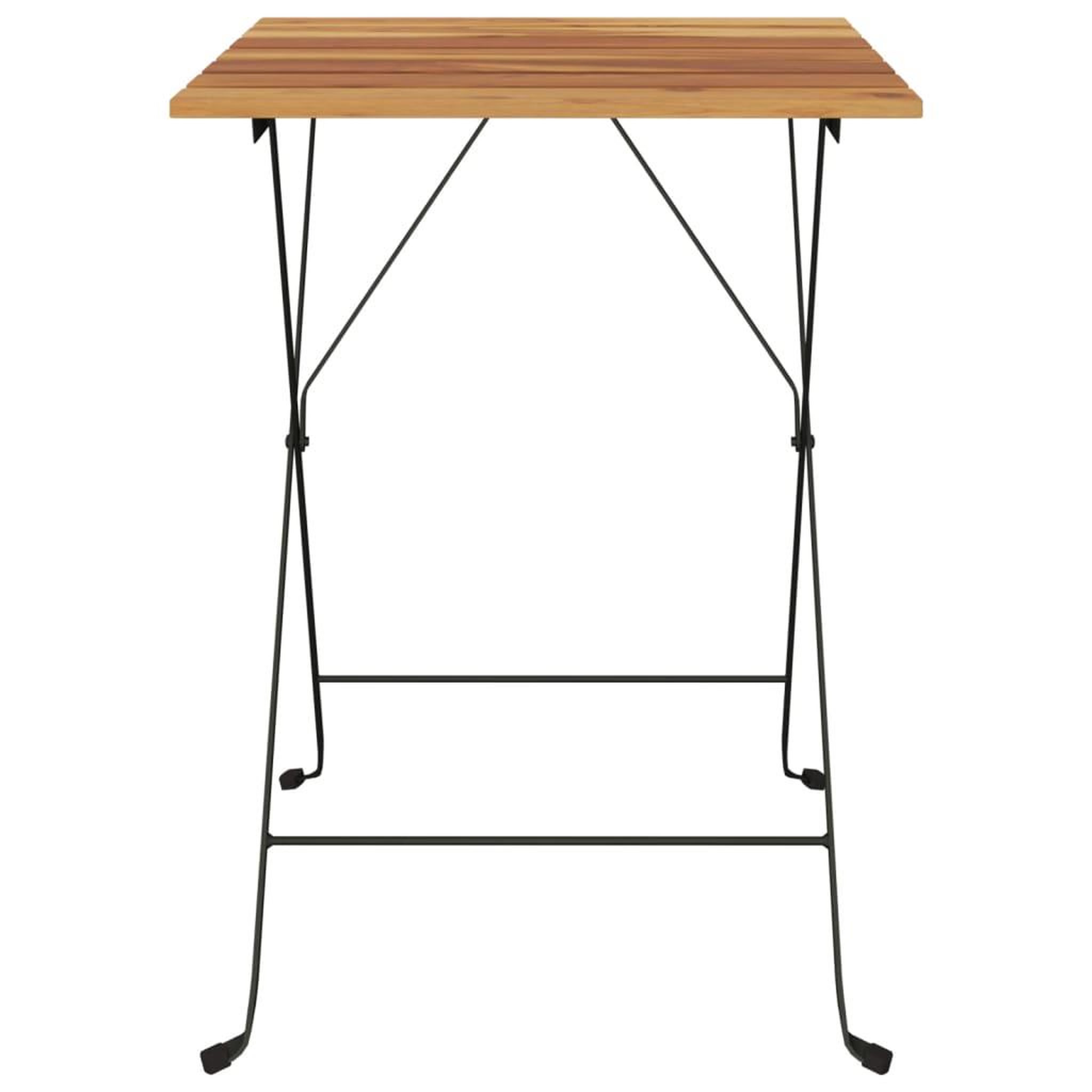 Voir la diapositive 3 : VIDAXL Table de bistro pliante 55x54x71cm bois de teck solide et acier
