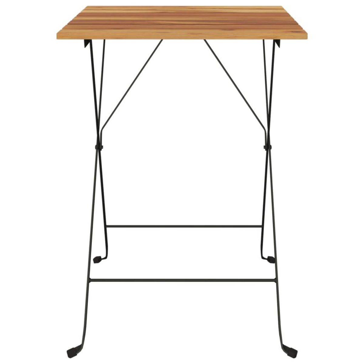 VIDAXL Table de bistro pliante 55x54x71cm Bois de teck solide et acier