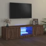 VIDAXL Meuble TV avec lumieres LED Chene marron 140x40x36 cm