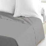 Home collection Drap plat 100% coton uni. Coloris disponibles : Beige, Rouge, Bleu, Gris