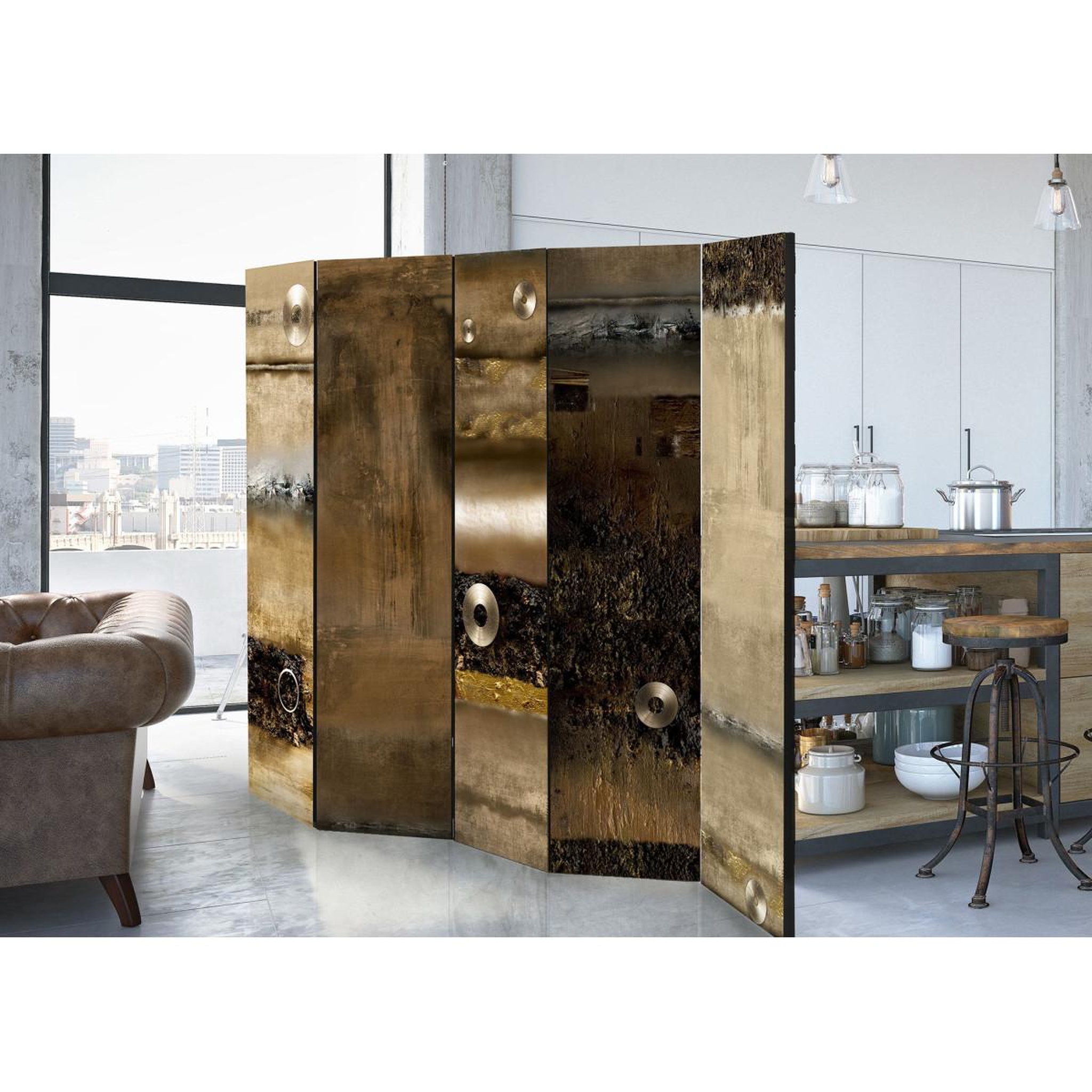 Voir la diapositive 2 : Paris Prix Paravent 5 volets  metal alliance  172x225cm