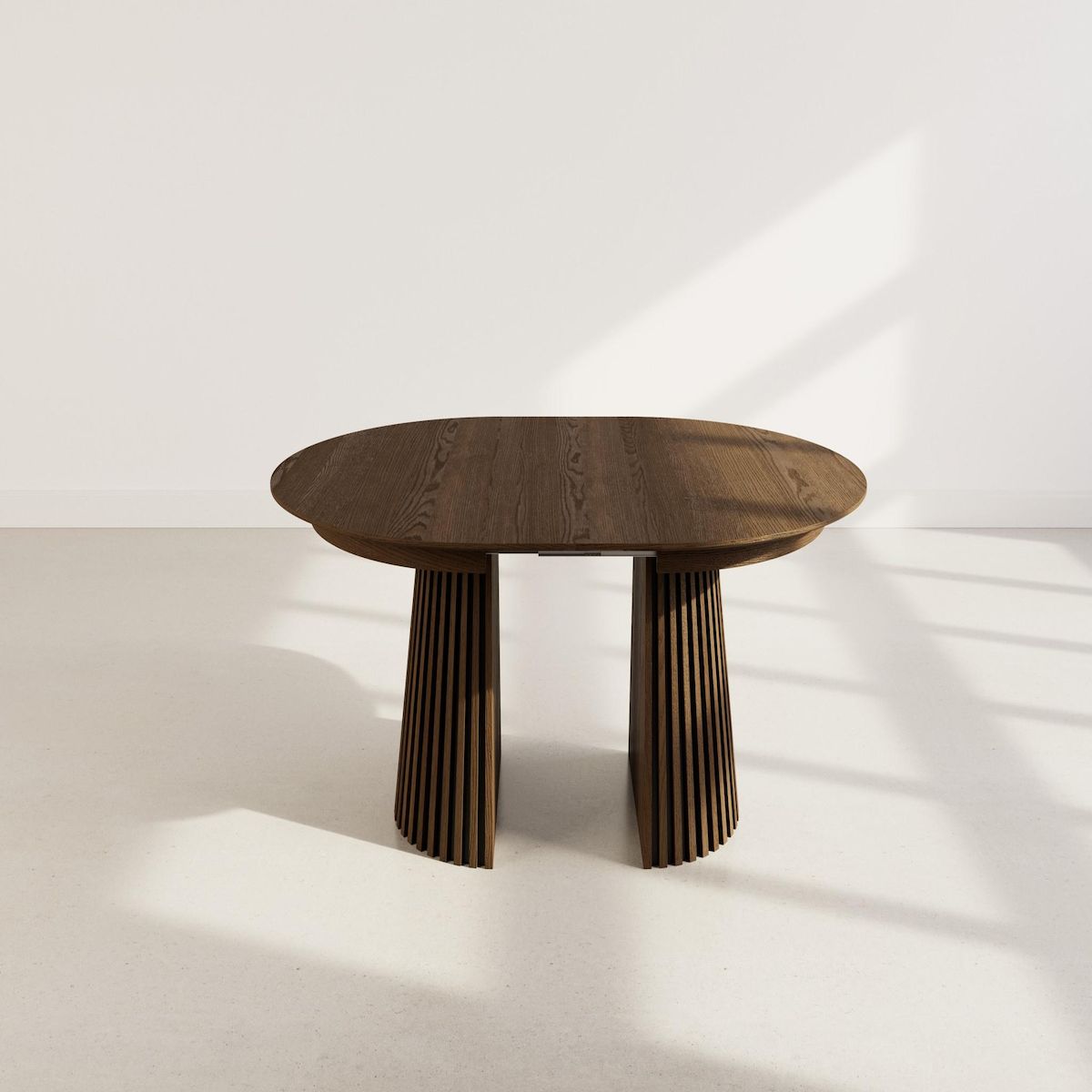 LISA DESIGN Freya - table à manger ronde extensible - effet bois foncé - 4 à 8 personnes