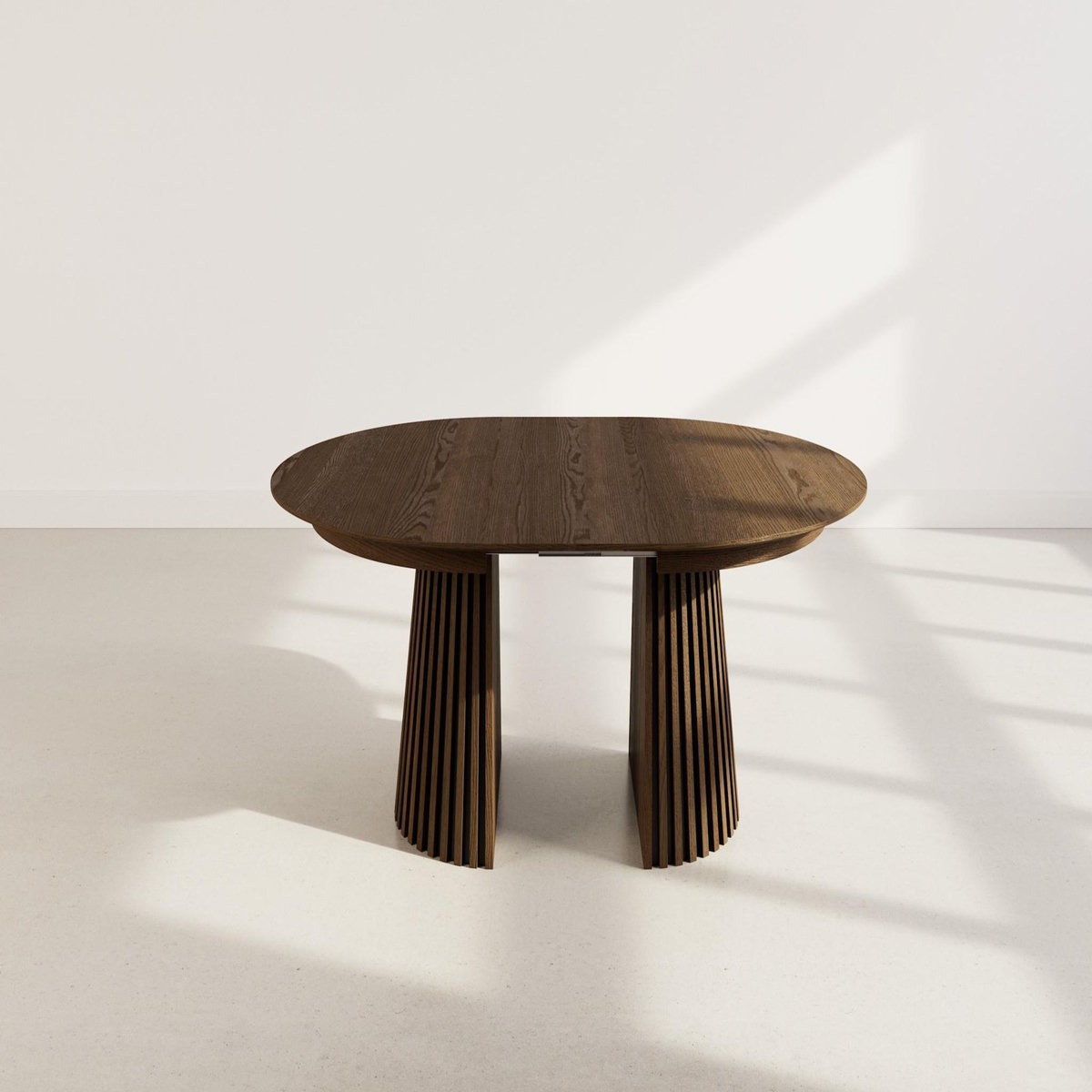 LISA DESIGN Freya - table à manger ronde extensible - effet bois foncé - 4 à 8 personnes