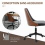 Voir la diapositive 6 : VINSETTO Chaise de bureau manager design vintage pivotante hauteur réglable bois peuplier acier revêtement synthétique noir