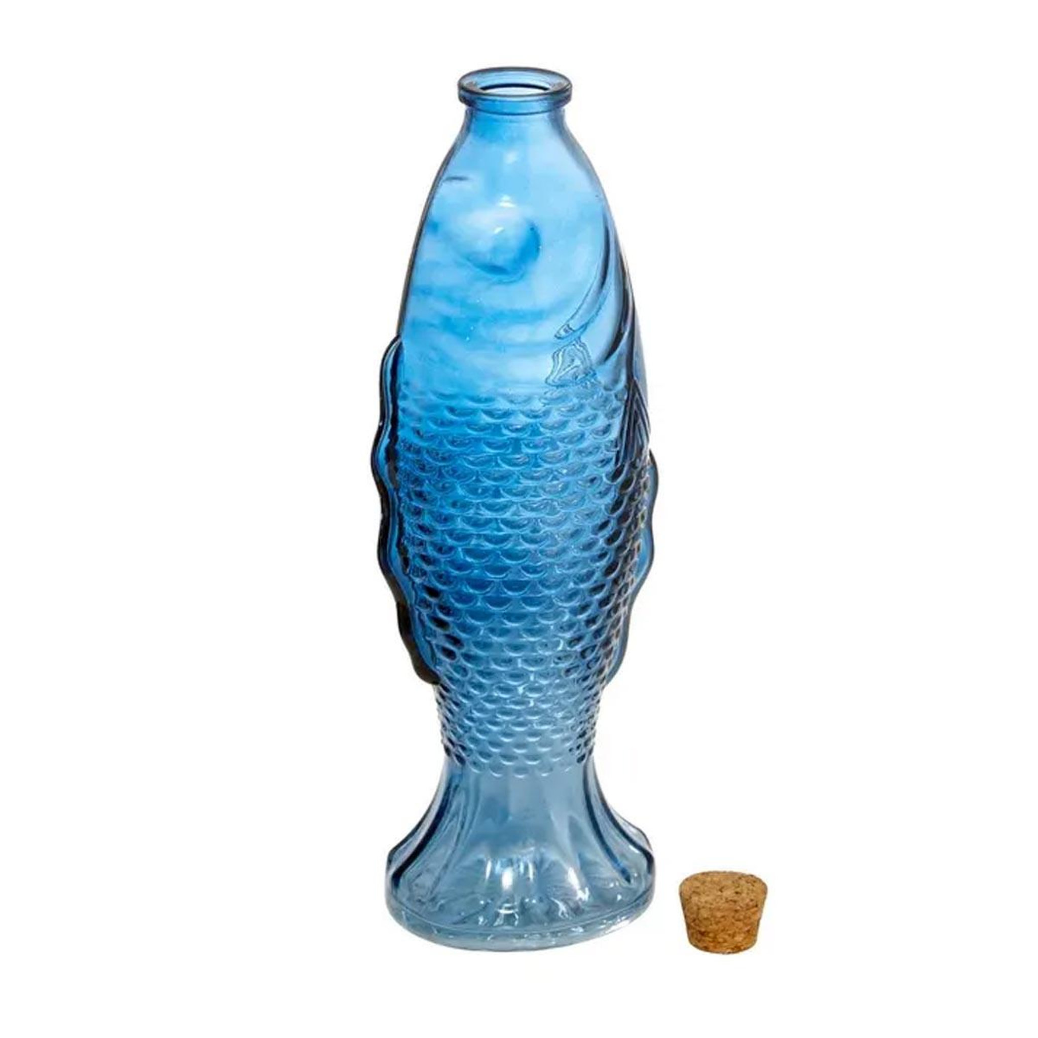 Voir la diapositive 2 : SECRET DE GOURMET Carafe poisson en verre  océania  54cl bleu
