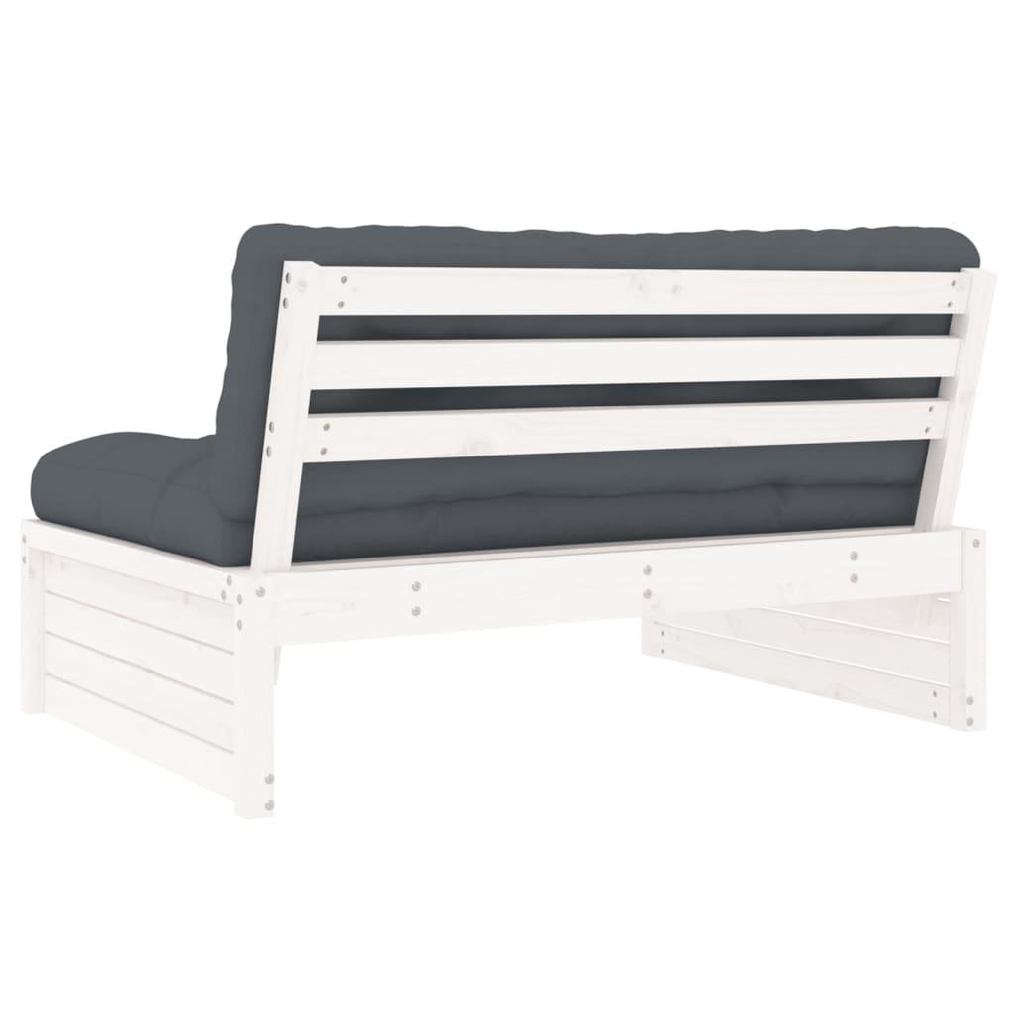 Voir la diapositive 5 : VIDAXL Canape central 120x80 cm blanc bois de pin massif