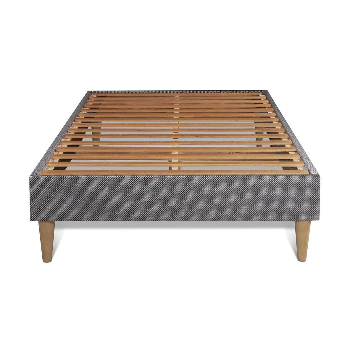 SEPTNUITS Matelas + sommier kit gris Memo Bio Mousse à mémoire de forme Maxi épaisseur Déhoussable