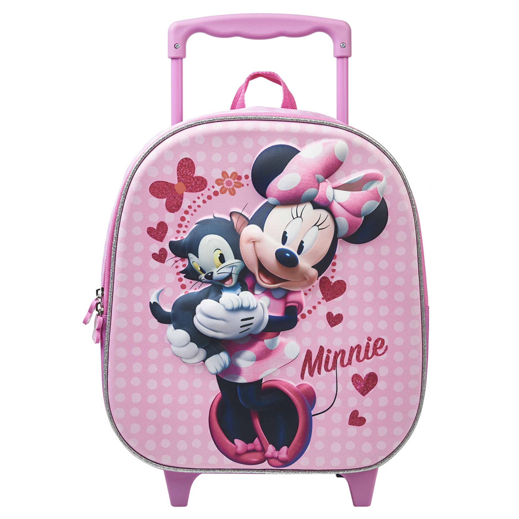 DISNEY Sac maternelle à roulettes rose MINNIE pas cher