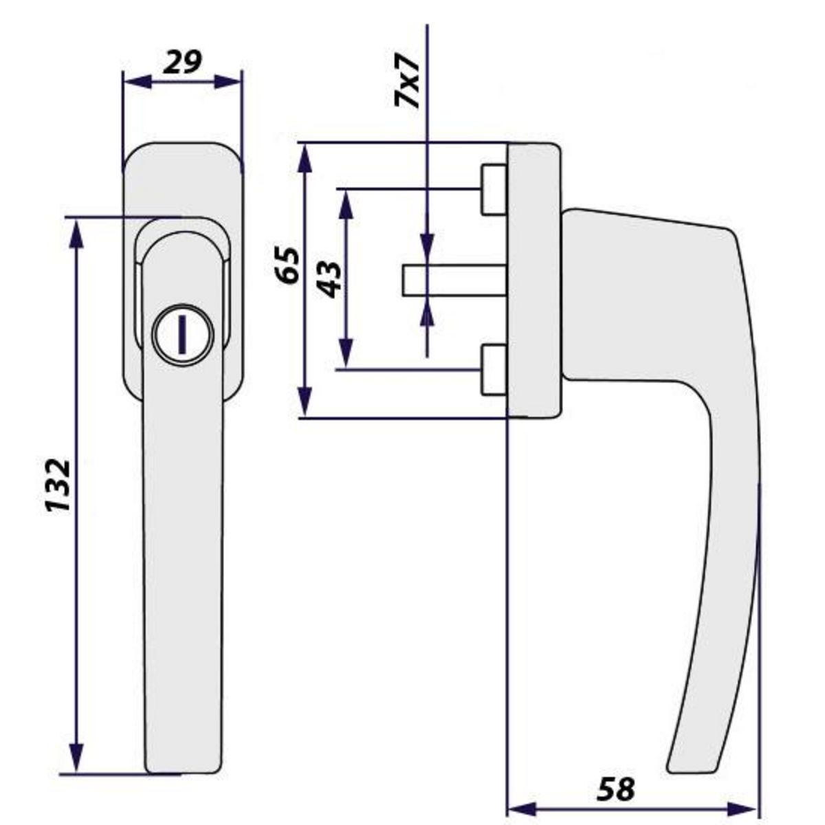 tectake Lot de 4 poignées de fenêtre verouillables en position inclinée et fermée blanc