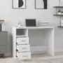 VIDAXL Bureau avec tiroirs Blanc 102x50x76 cm Bois d'ingenierie
