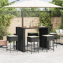Voir la diapositive 3 : VIDAXL Ensemble de bar de jardin 7 pcs avec coussins noir poly rotin