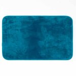 Paris Prix Tapis Uni en Flanelle  Flanou  50x80cm Bleu