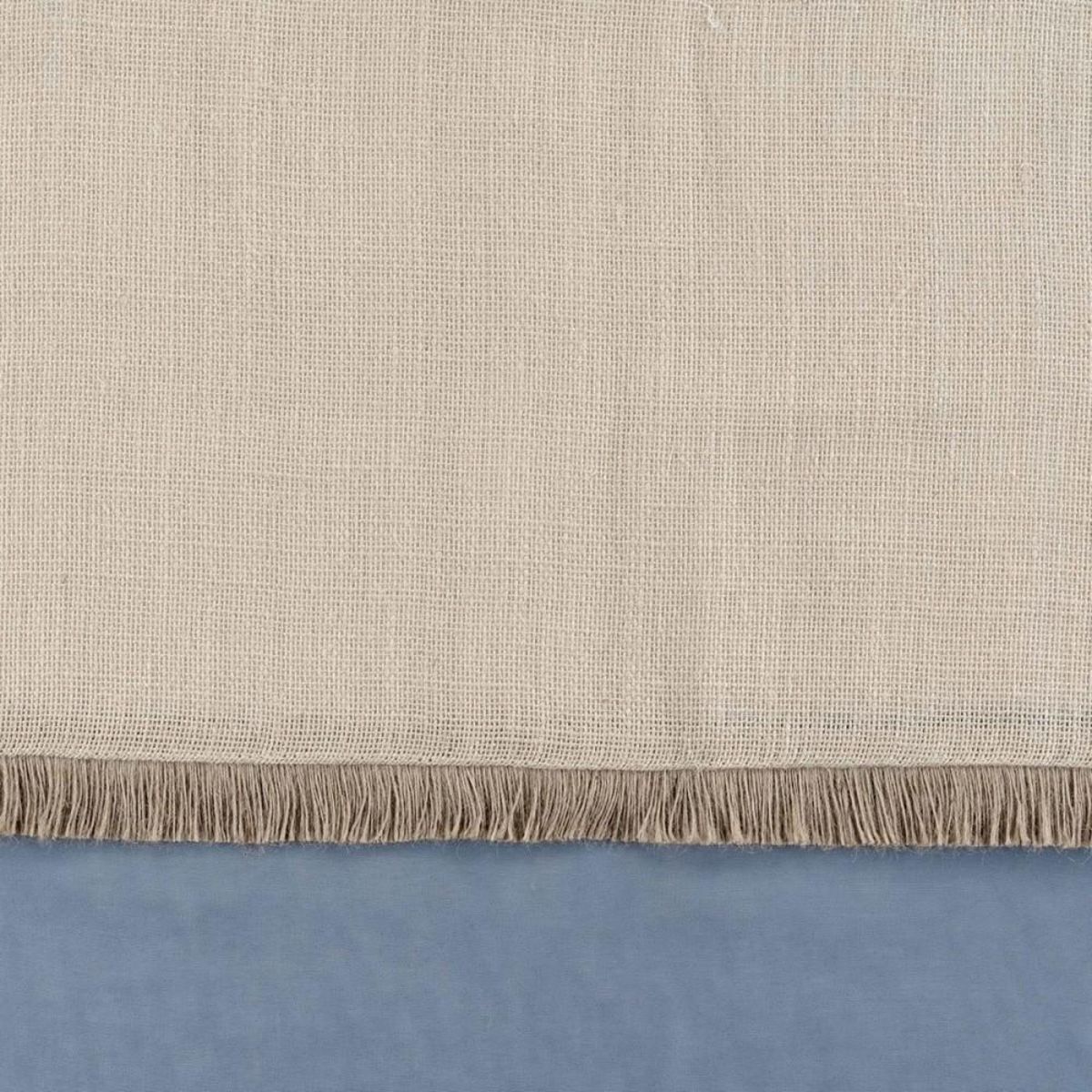 Douceur d'Intérieur Voilage à œillets 140x240 sable top jute Greenybel bleu