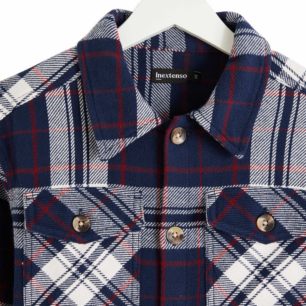 INEXTENSO Chemise à carreaux bleu garçon en coton 