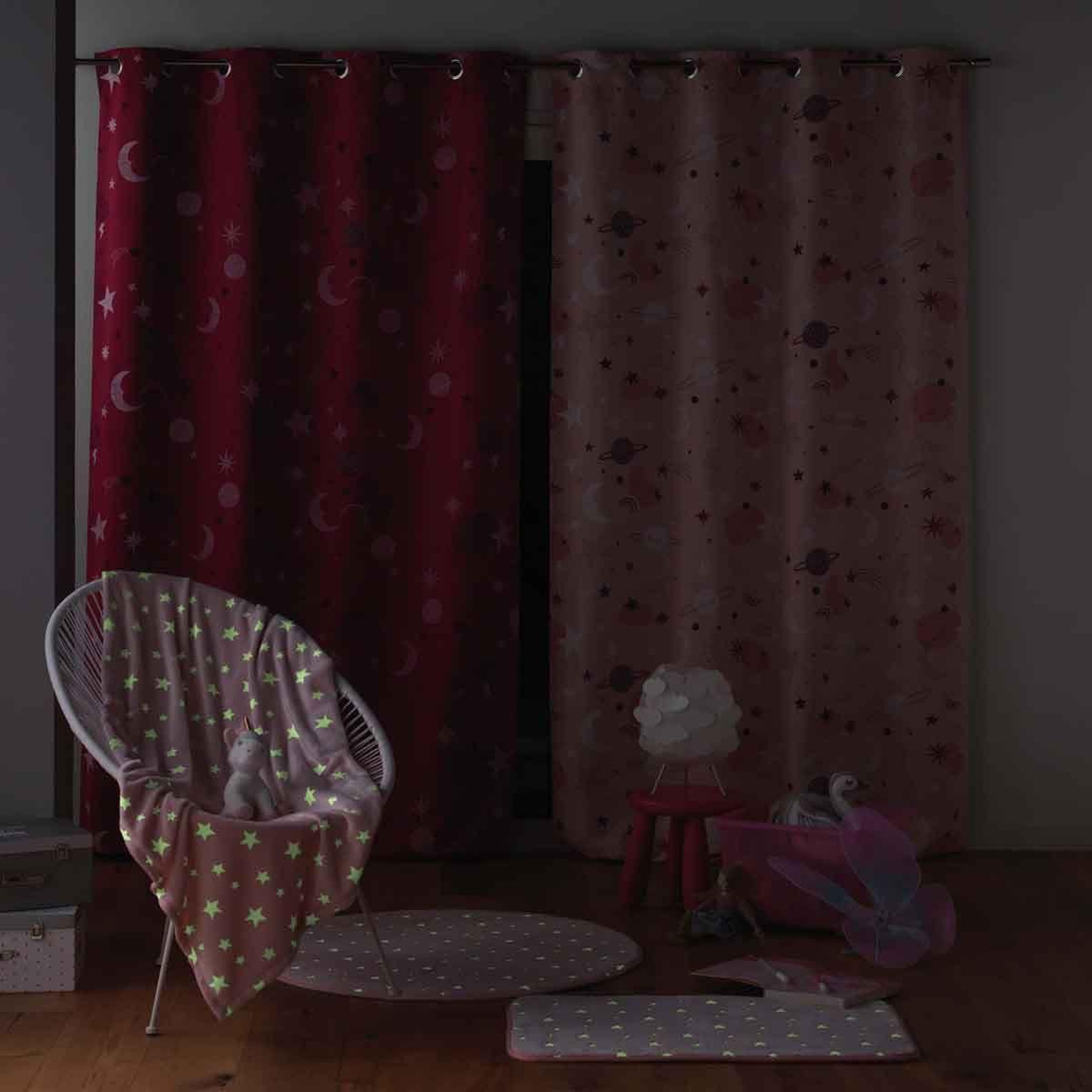 Voir la diapositive 5 : Douceur d'Intérieur Rideau Occultant  Moonlight  140x260cm Fuchsia