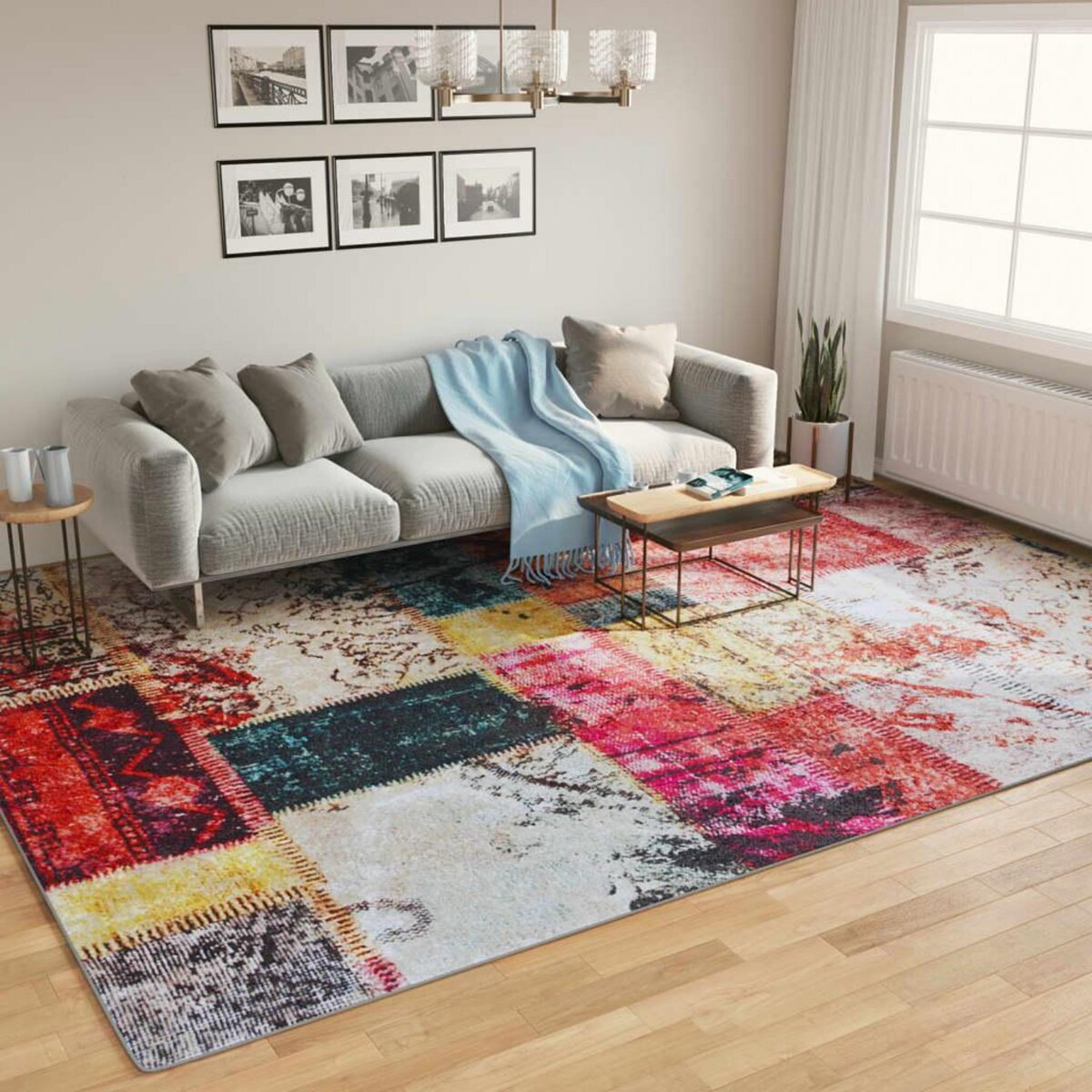 VIDAXL Tapis lavable multicolore 400x300 cm antiderapant