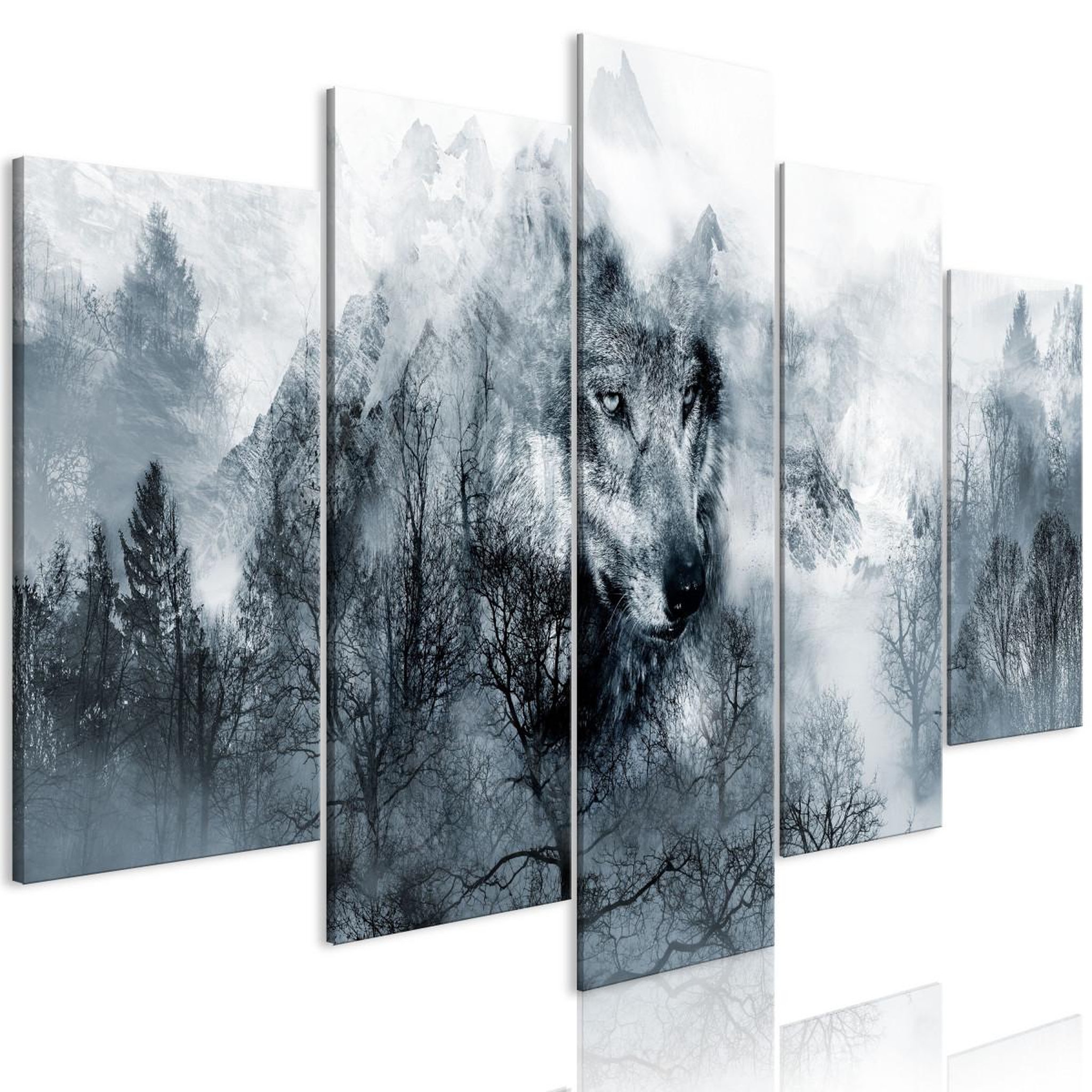 Paris Prix Tableau imprimé 5 panneaux  mountain predator wide. Coloris disponibles : Multicolore