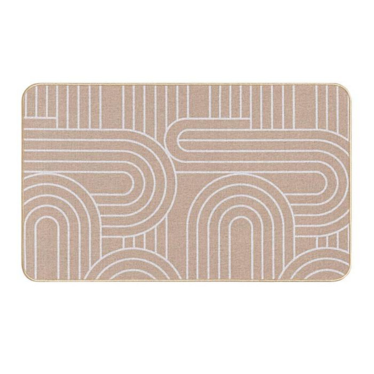 Paris Prix Tapis Déco Imprimé  Modul  45x75cm Naturel & Blanc
