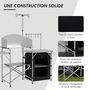 Voir la diapositive 6 : OUTSUNNY Rangement cuisine de camping pliable étagères tablette station de cuisson alu tissu noir