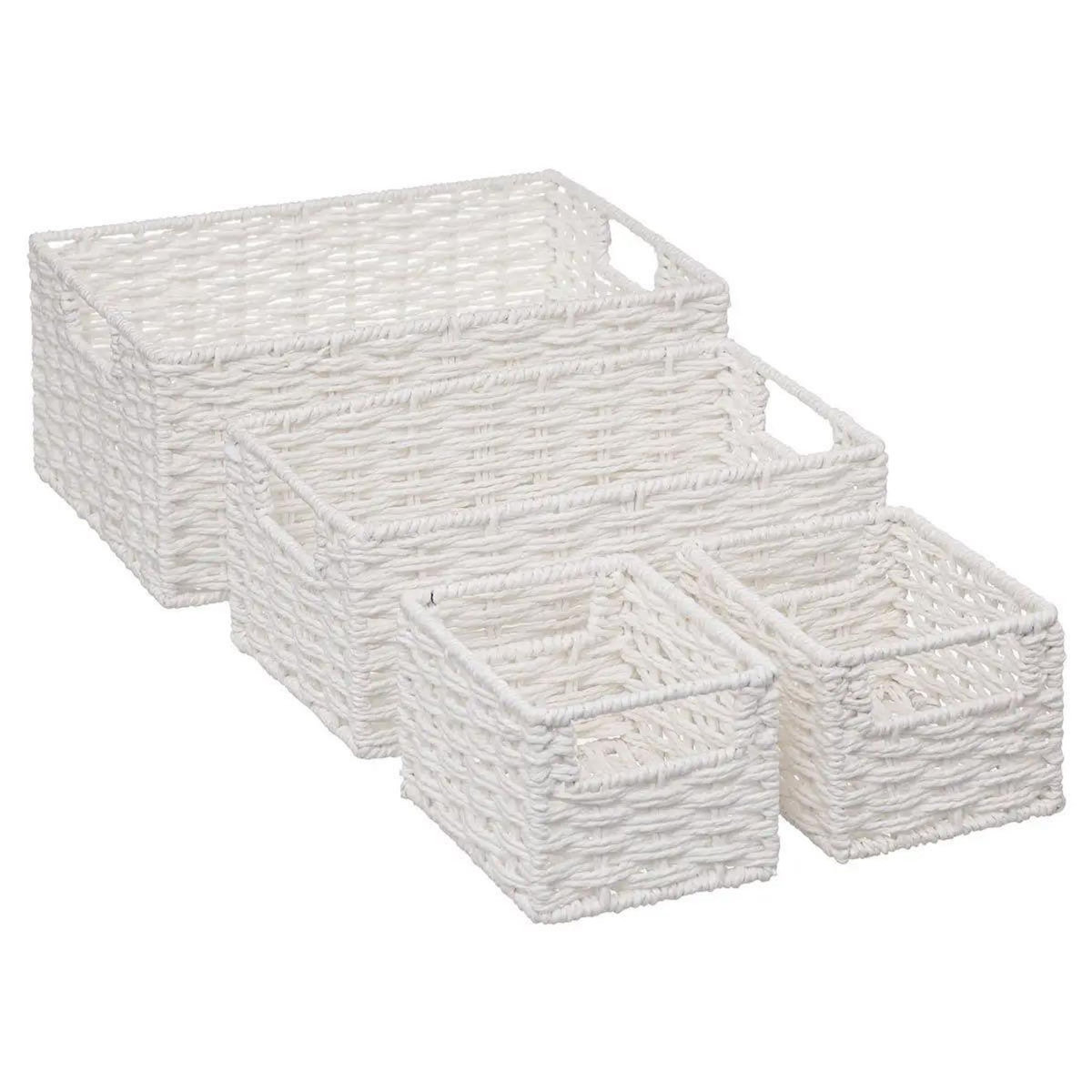 FIVE Lot de 4 Paniers de Rangement  Costa  32cm Blanc