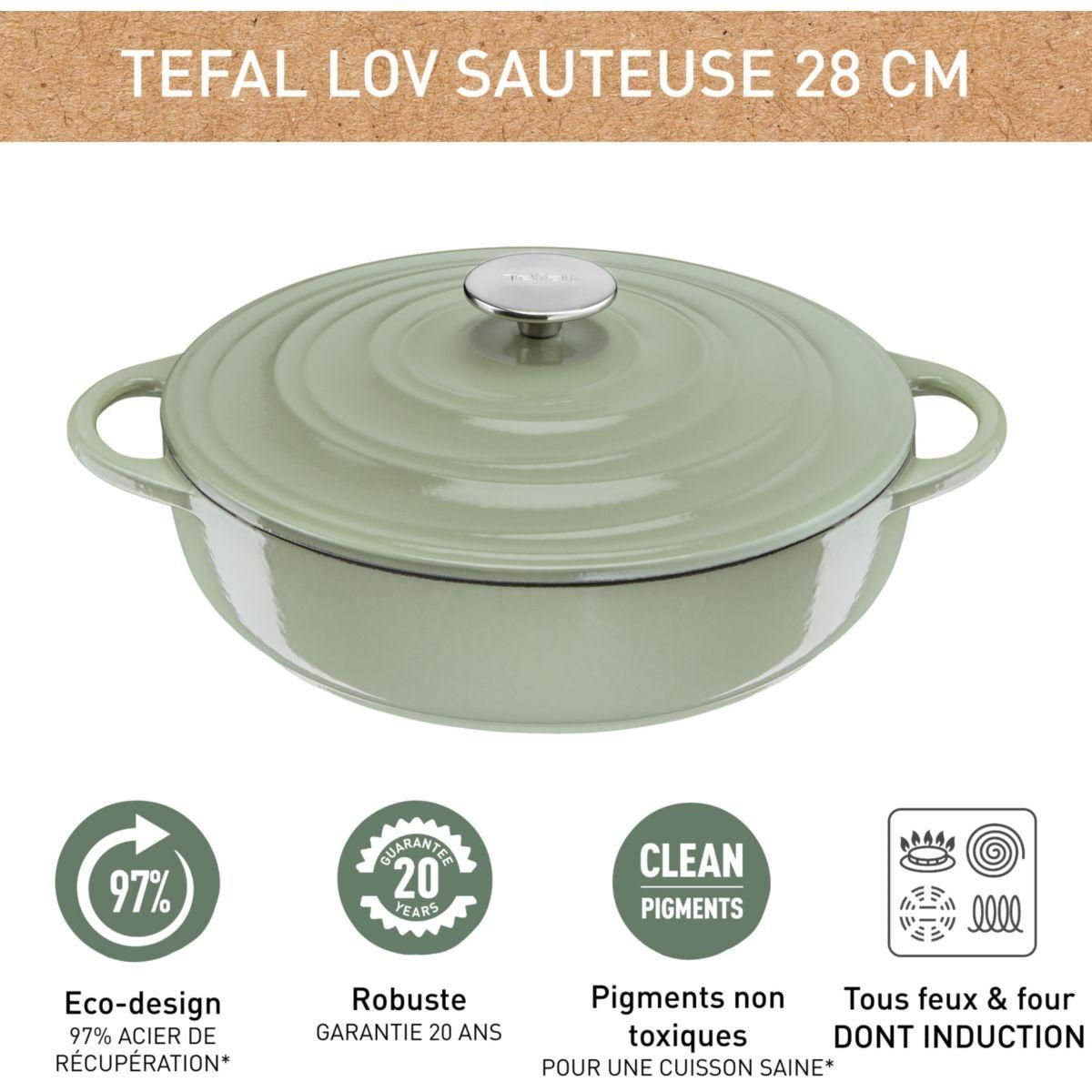 TEFAL Cocotte Fonte LOV sauteuse 28cm vert