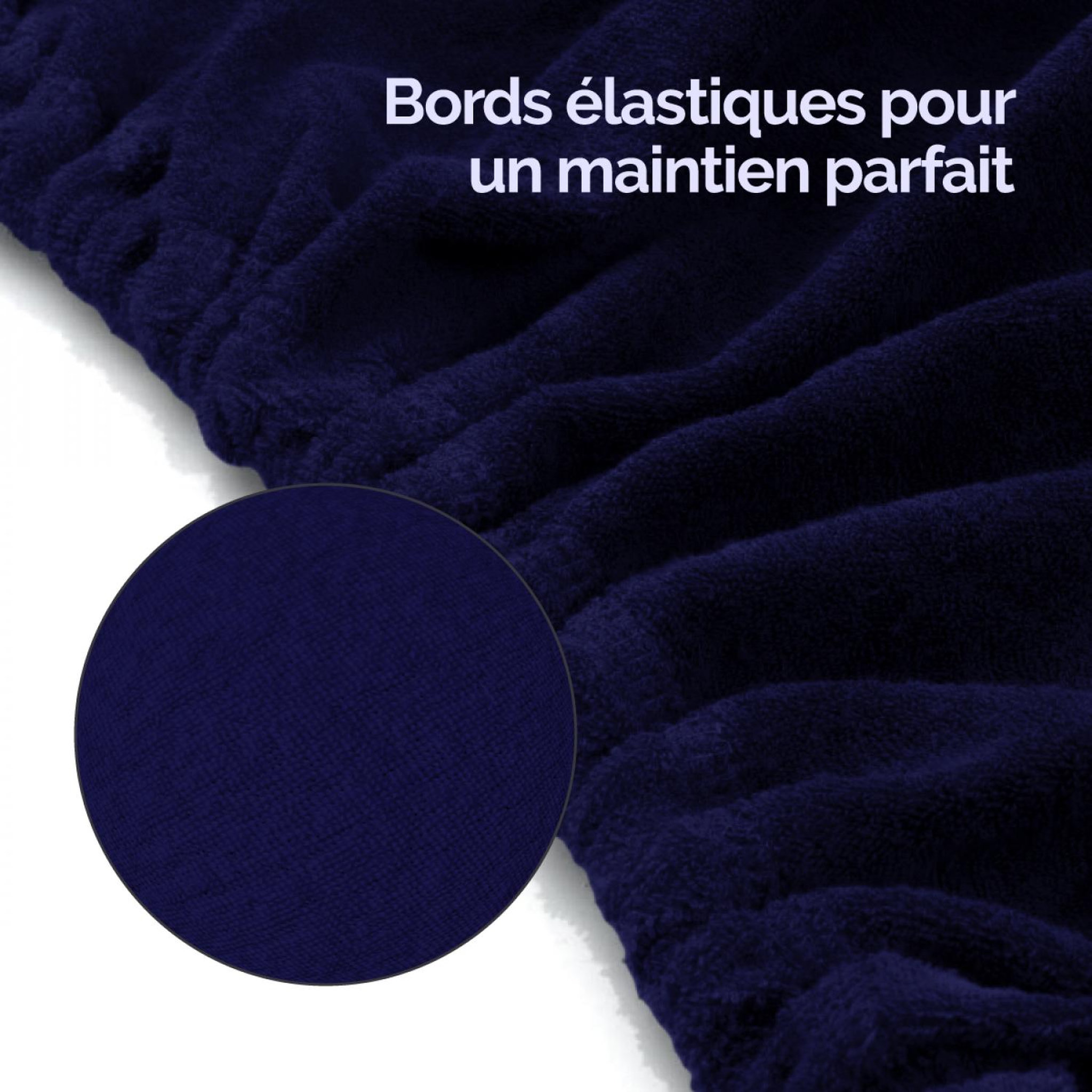 Voir la diapositive 4 : VIVEZEN Kit complet de housses pour table de massage - Éponge - Bleu marine
