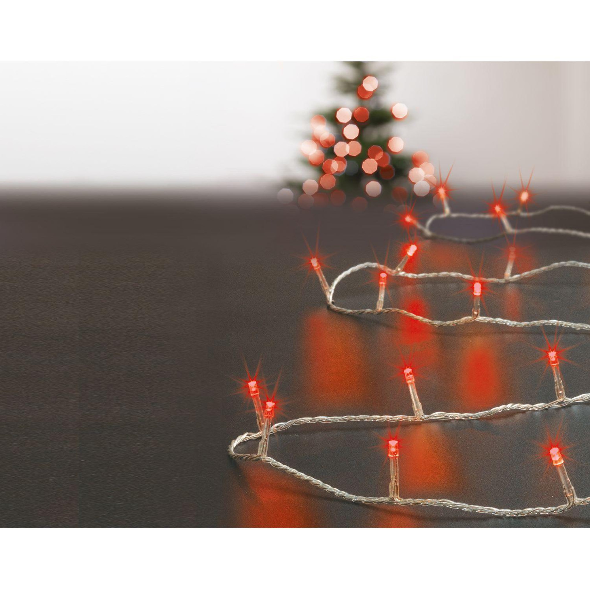 FEERIC LIGHT & CHRISTMAS Guirlande d'extérieur 50 mètres - 500 led - rouge et transparent