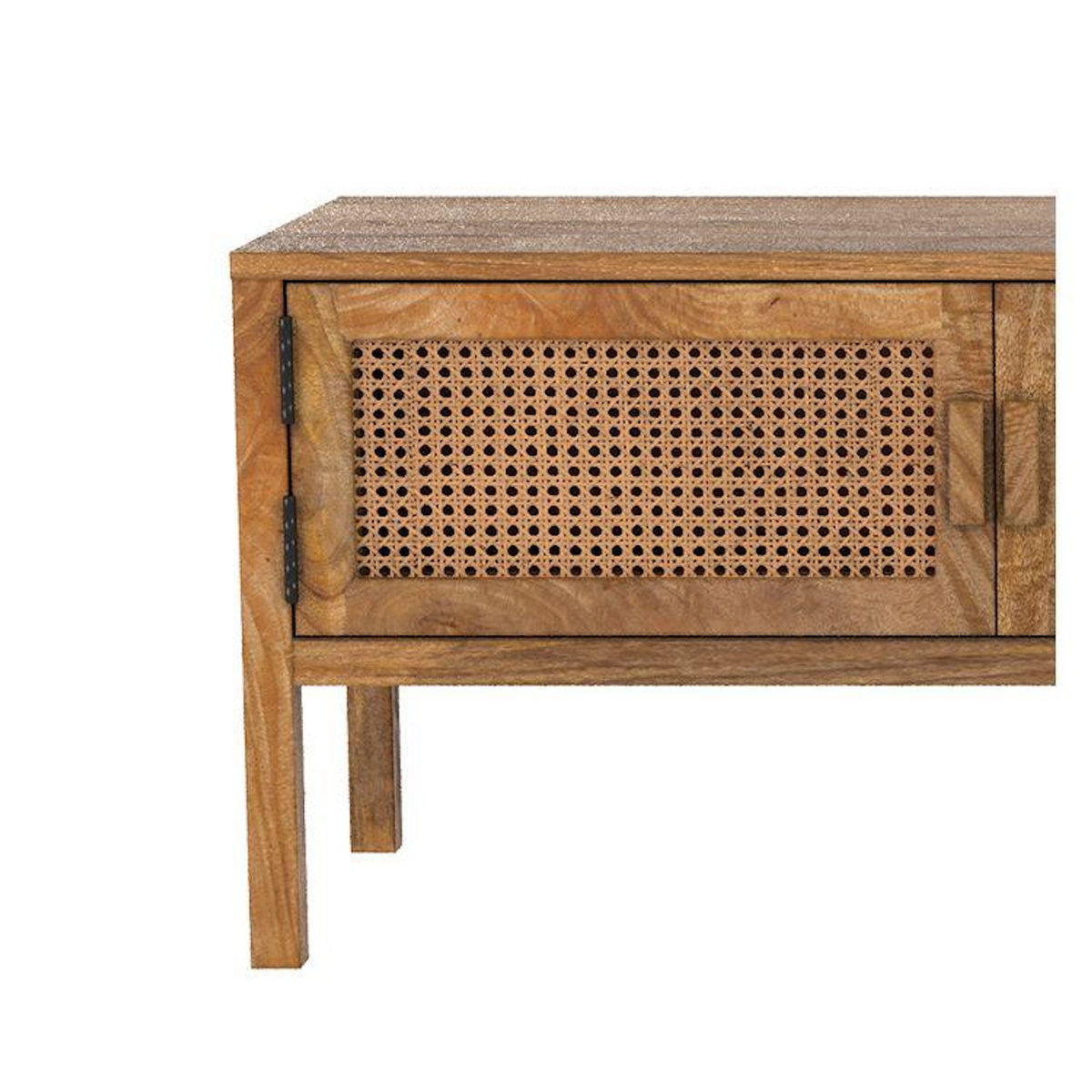 Rendez vous déco Meuble TV cannage et bois de manguier 140 cm-Tiki