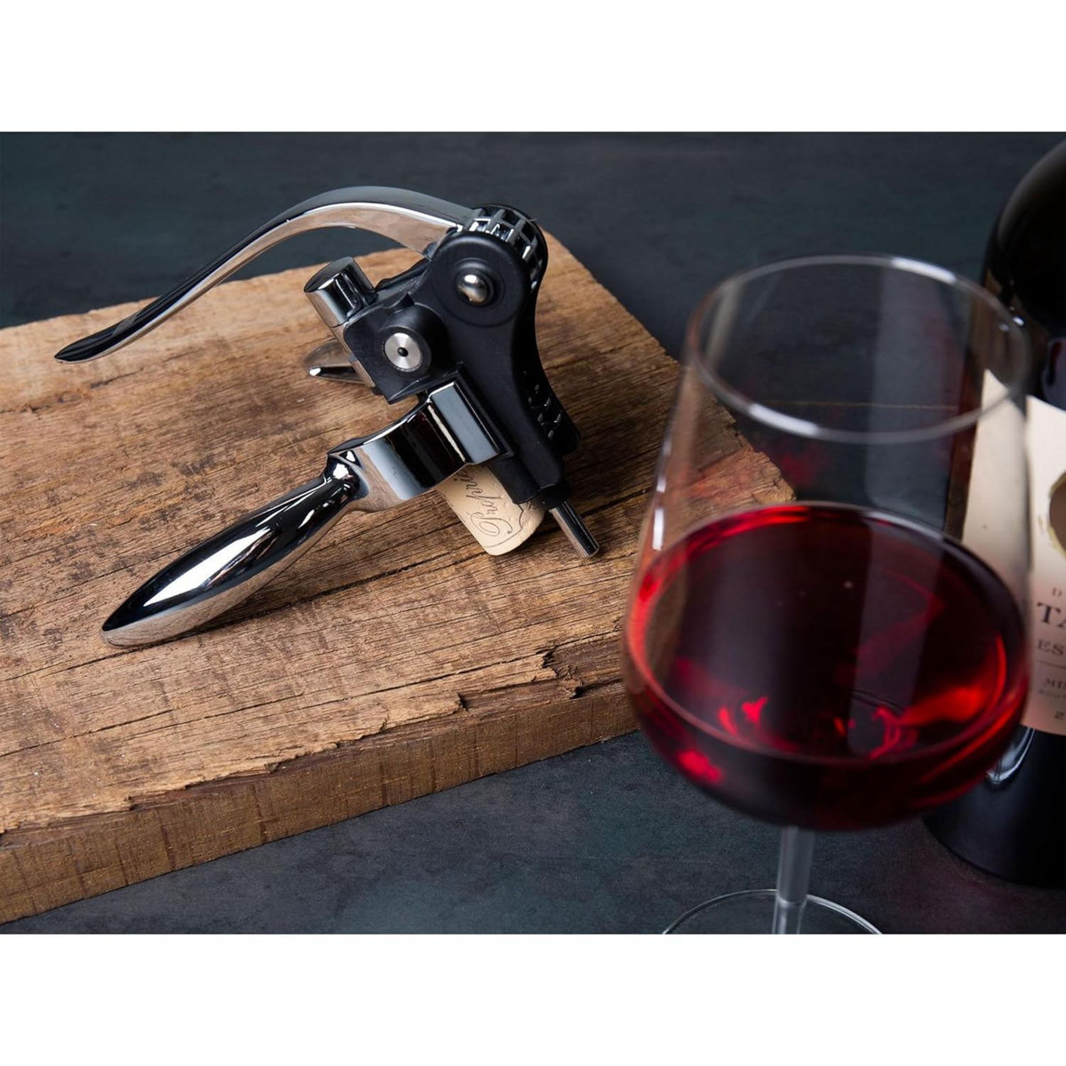 Vacu vin Tire bouchon à levier horizontal noir - 66514606