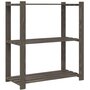 Voir la diapositive 5 : VIDAXL Support de rangement a 3 niveaux gris 80x38x90 cm bois de pin