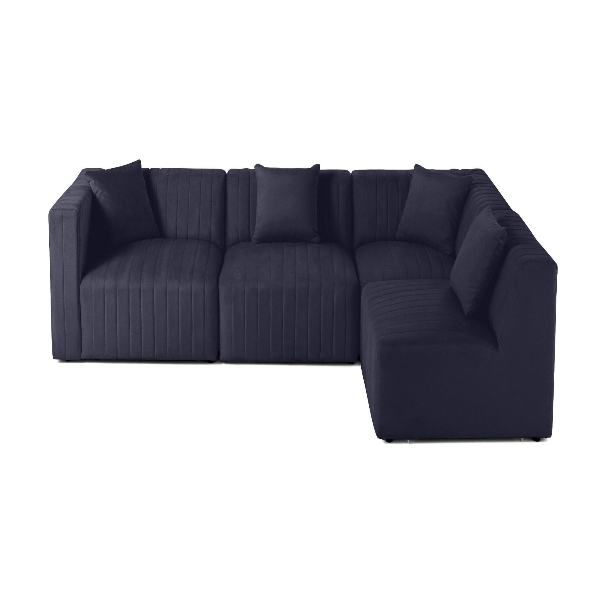 Voir la diapositive 1 : BEST MOBILIER Nova - canapé modulable d'angle droit - 5 places - en velours