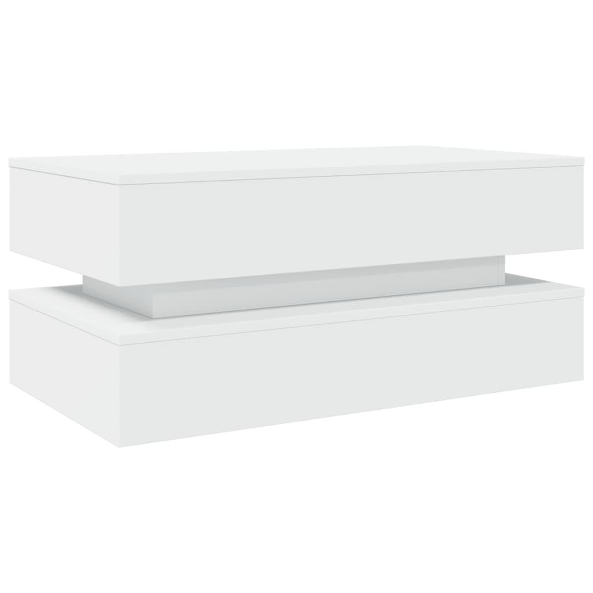 Voir la diapositive 3 : VIDAXL Table basse avec lumieres LED blanc 90x50x40 cm