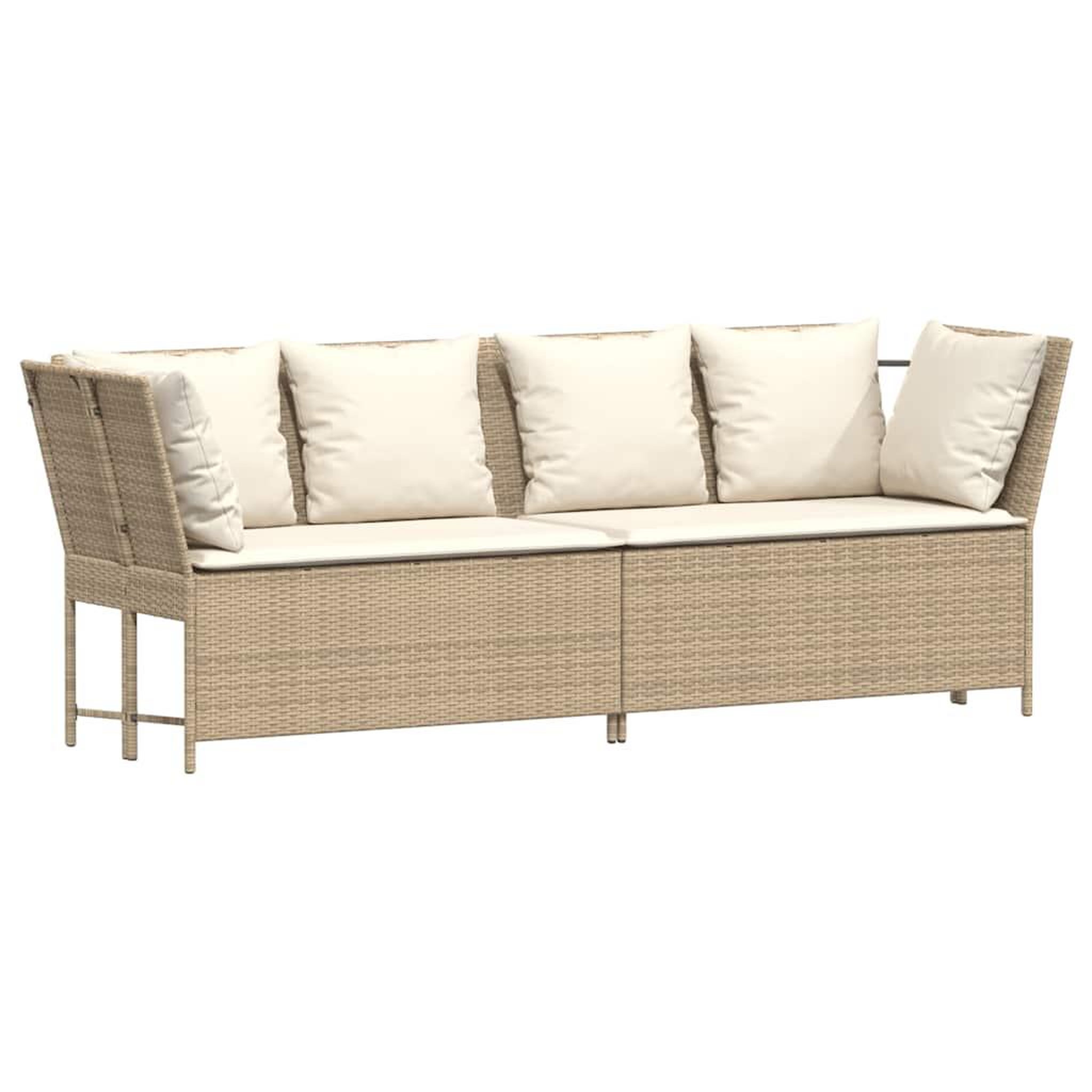 Voir la diapositive 4 : VIDAXL Canape de jardin avec coussins beige resine tressee
