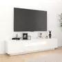 VIDAXL Meuble TV avec lumieres LED Blanc 180x35x40 cm