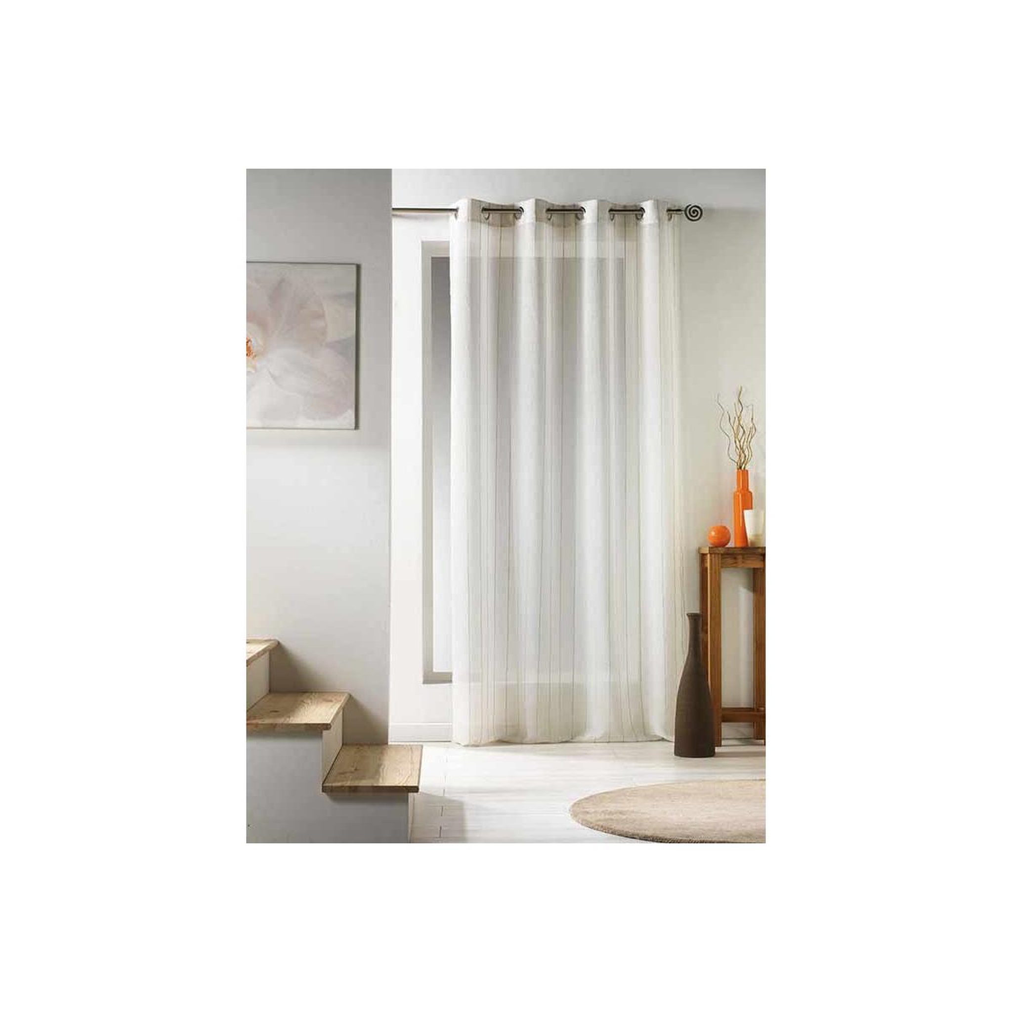 Douceur d'Intérieur Voilage Tissé  Zahia  140x240cm Naturel
