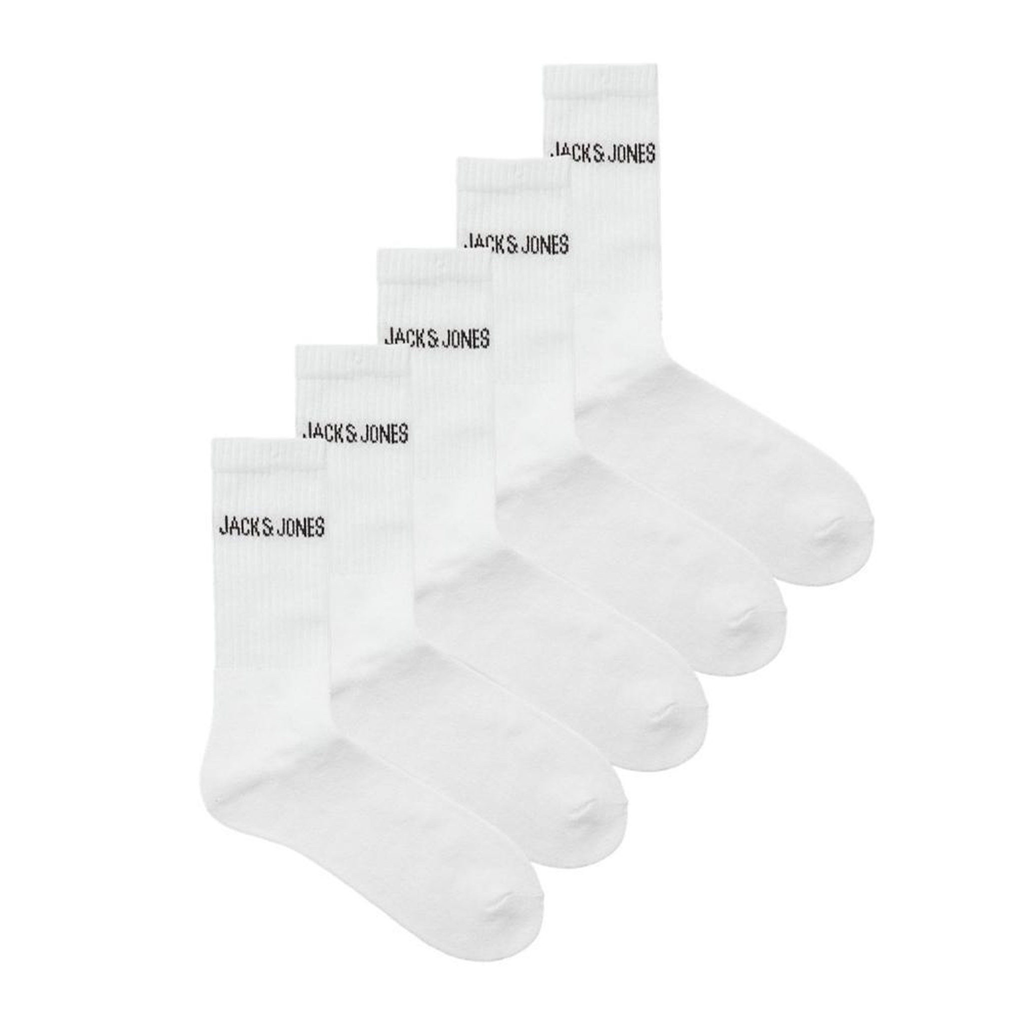 Jack & Jones Lot de 5 Paires de Chaussettes Blanches Jack & Jones Jacregen