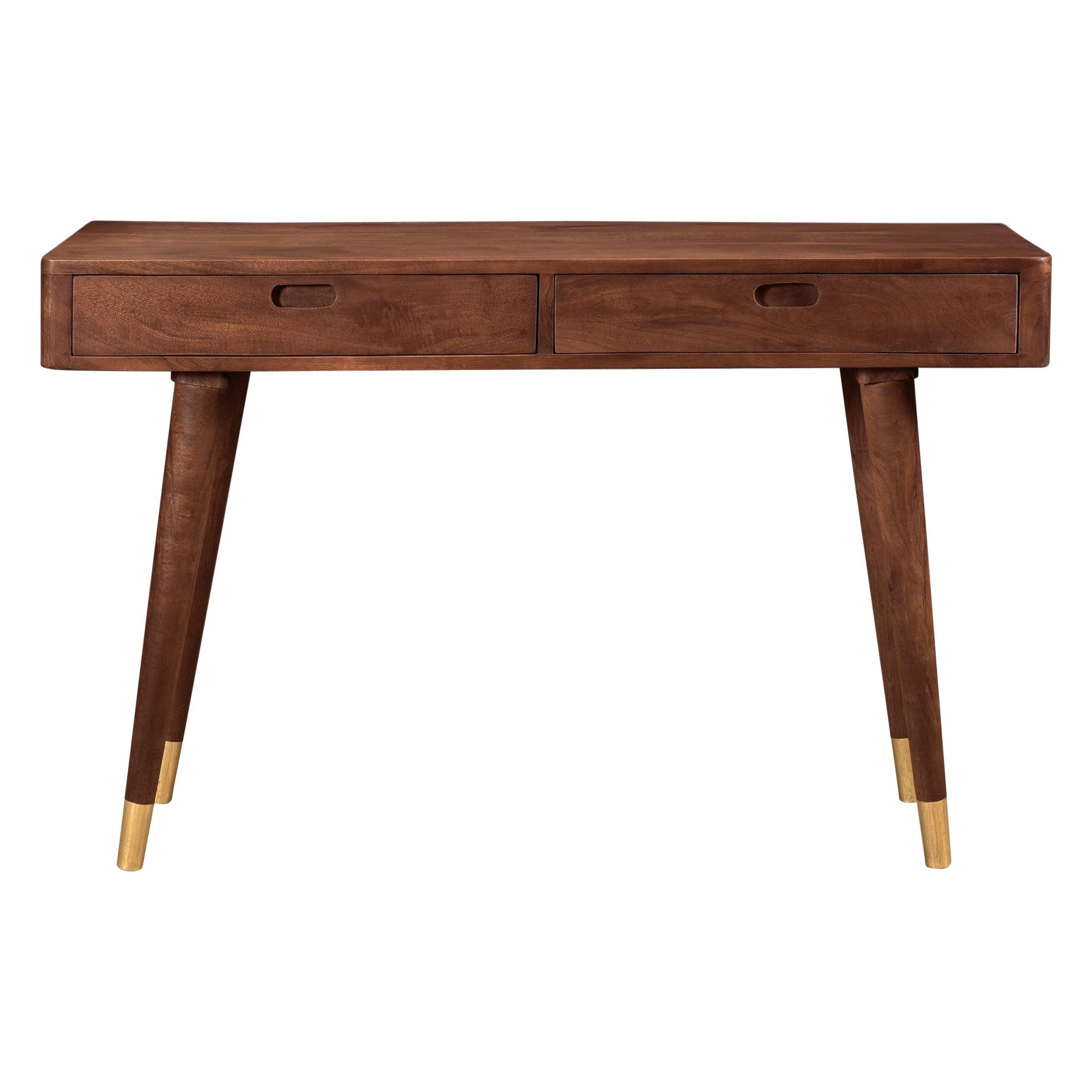 Voir la diapositive 6 : MAISON PAVANE Console en bois massif 2 tiroirs et détails dorés-colombo