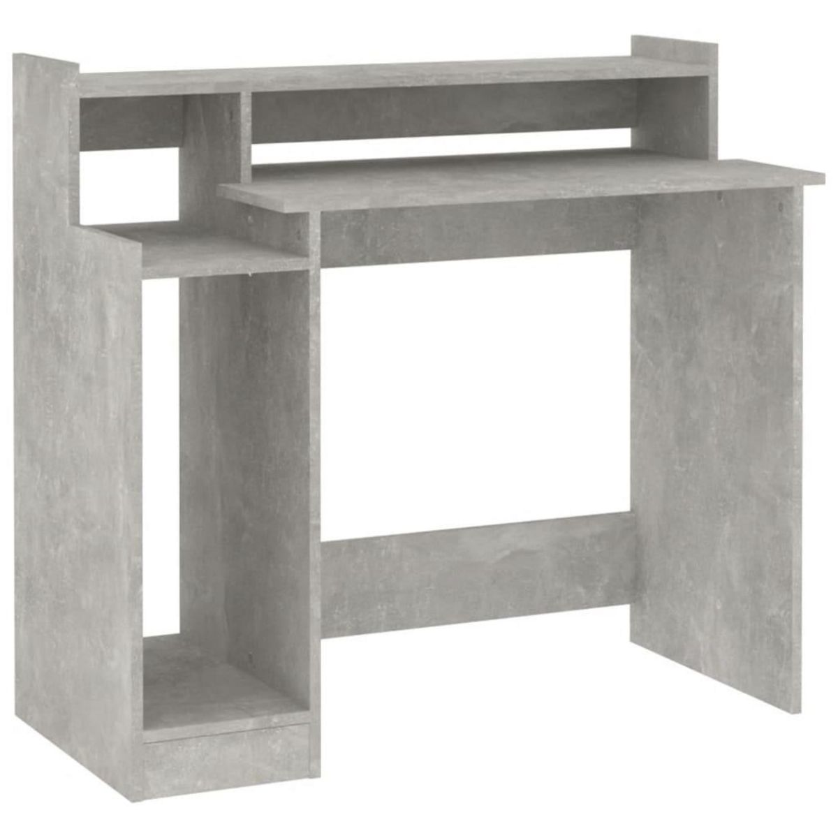 VIDAXL Bureau et lumieres LED Gris beton 97x45x90 cm Bois d'ingenierie