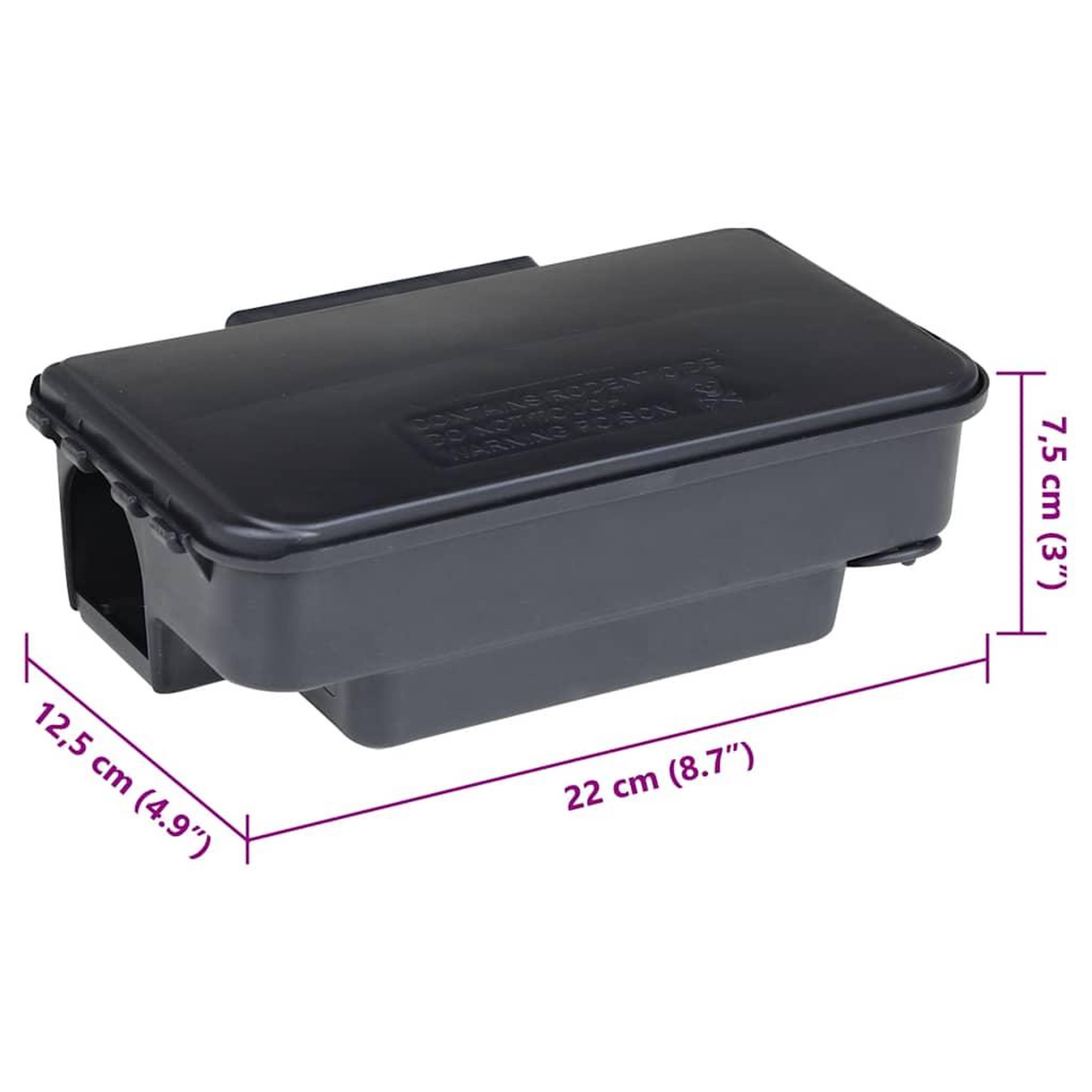 Voir la diapositive 6 : VIDAXL Pieges a souris 6 pcs noir 22x12,5x7,5 cm