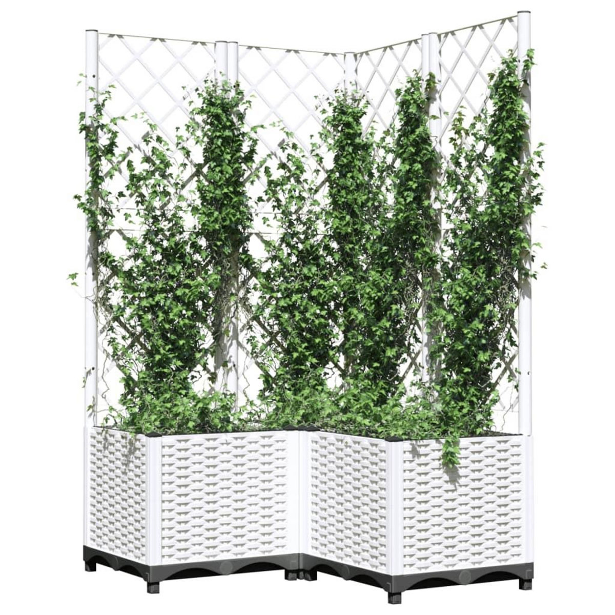 VIDAXL Jardiniere avec treillis Blanc 80x80x136 cm PP