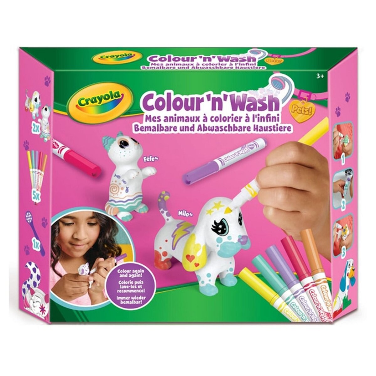 CRAYOLA Color'n'Wash - mes animaux à colorier - chat et chien