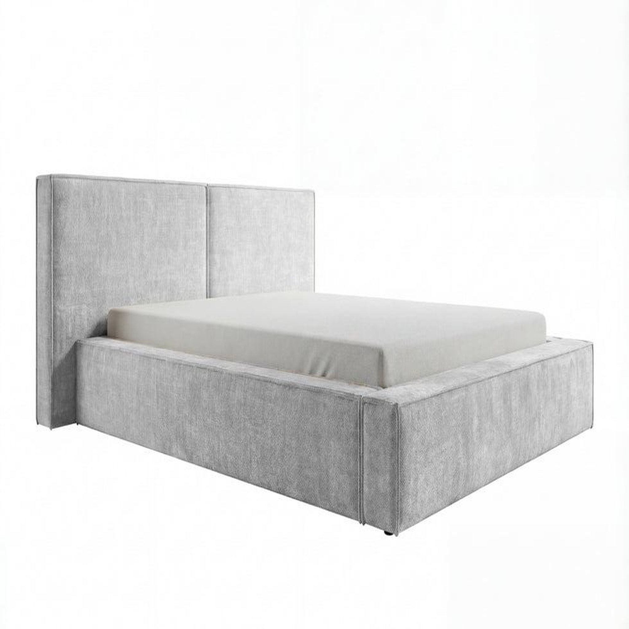 CASANOVA PARIS Celia - lit coffre tissu velours gris clair. Coloris disponibles : Gris